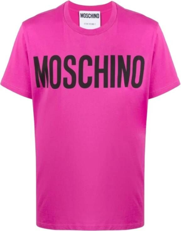 Moschino Lila Katoenen T-Shirt voor Heren Purple Heren