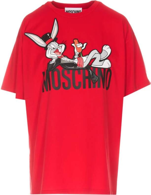 Moschino Bugs Bunny Patch T-shirt Red Dames