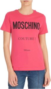 Moschino t-shirt short sleeve crew neck round Roze Dames