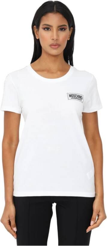 Moschino Basis Dames T-Shirt met Logo White Dames