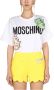 Moschino Logo Print en Patchwork T-Shirt White Dames - Thumbnail 1