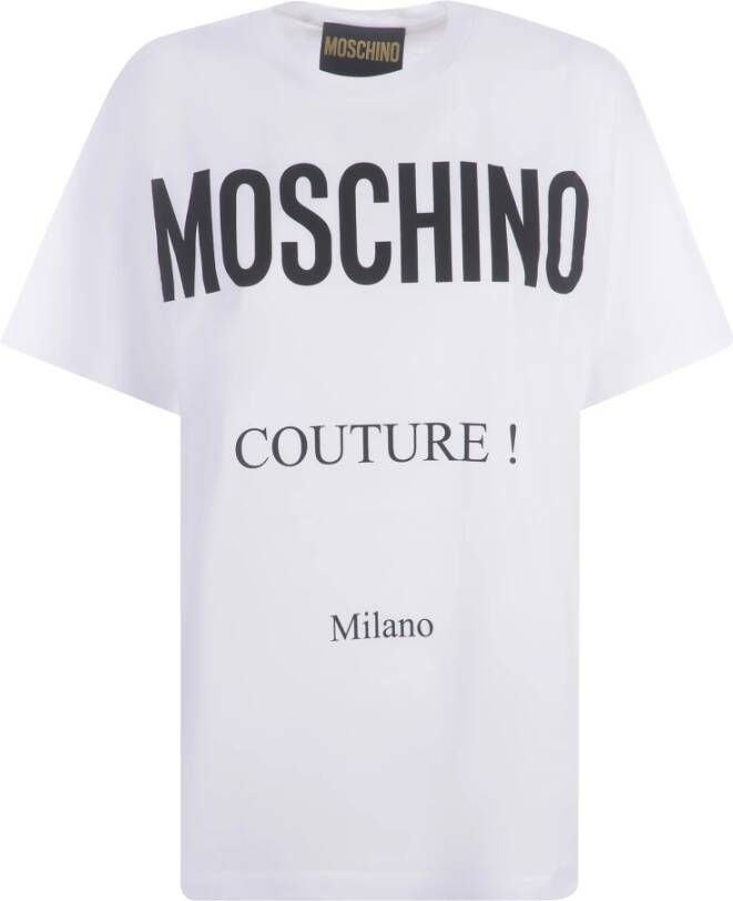 Moschino T-shirt met logo White Dames