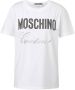 Moschino Vintage Leren Logo T-Shirt White Dames - Thumbnail 1