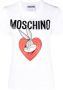 Moschino Bugs Bunny Heart Logo Print T-Shirt White Dames - Thumbnail 1