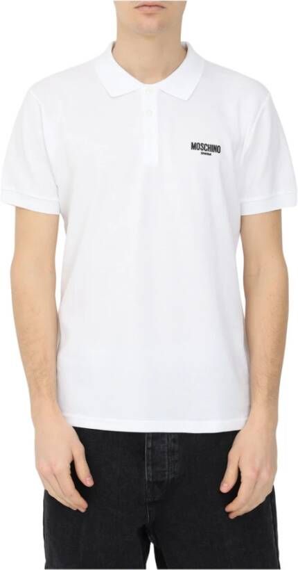Moschino Witte Polo Shirt Swim Collectie White Heren