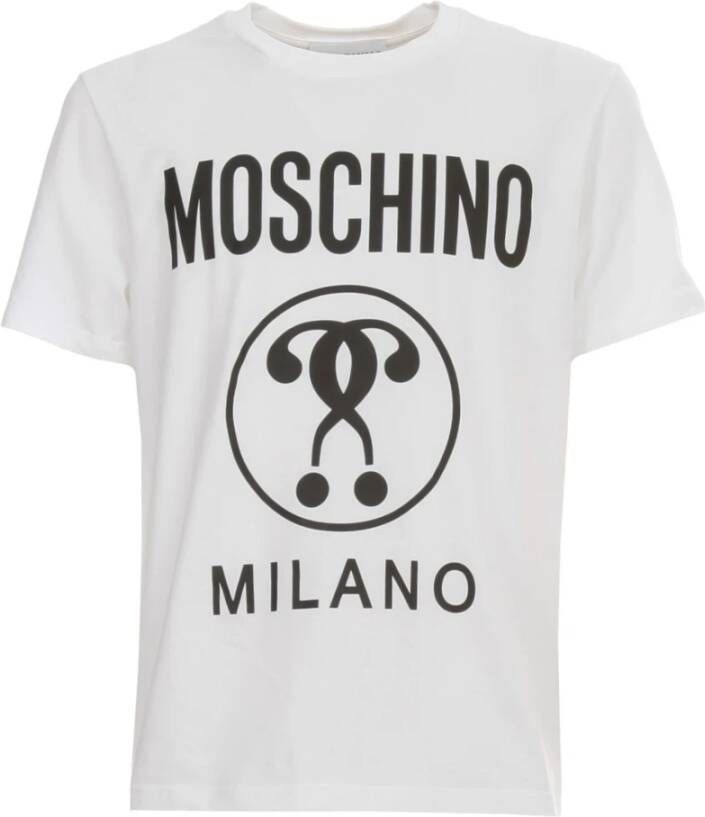 Moschino Witte katoenen T-shirt met logo voor heren Wit Heren