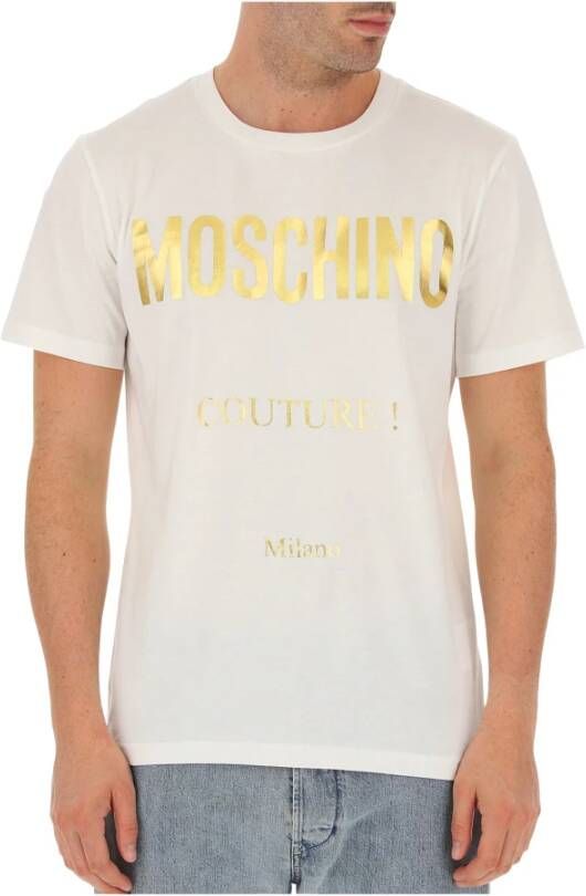 Moschino Stijlvolle witte katoenen T-shirt White Heren