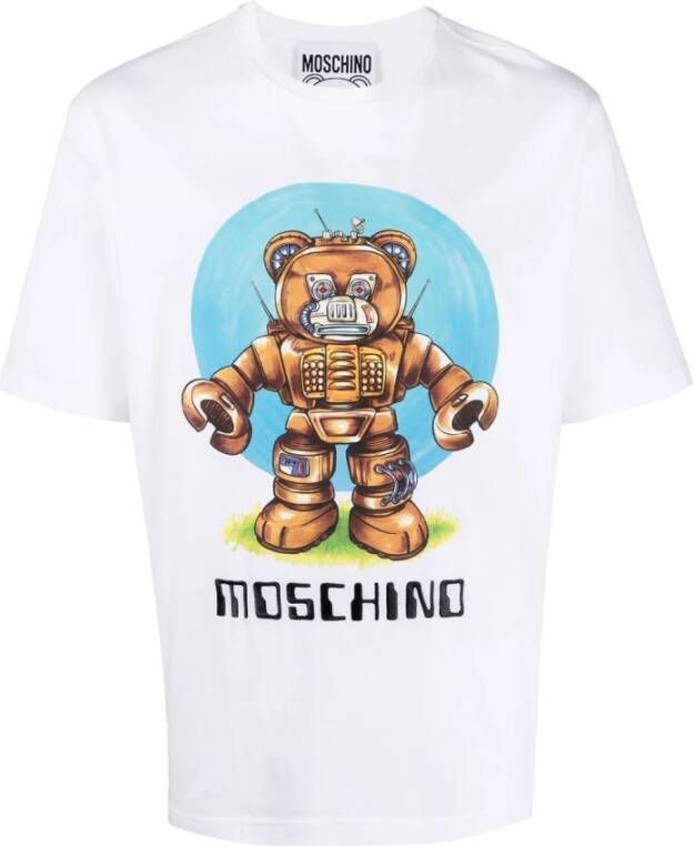 Moschino Stijlvolle Heren T-Shirt Trendy Casual Top White Heren