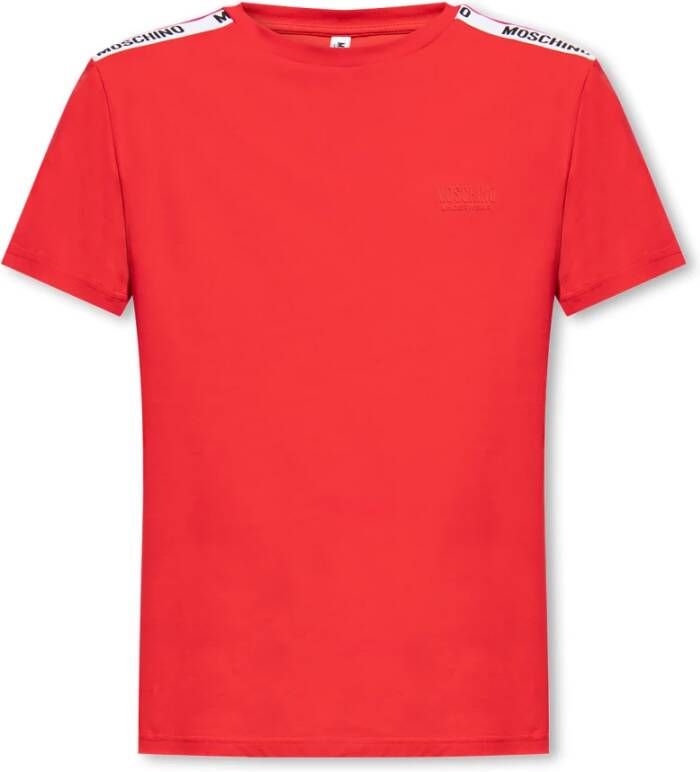 Moschino T-shirt with logo Rood Heren