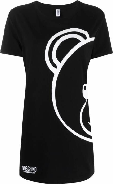Moschino Zwart T-shirt met Teddybeerprint Black Dames