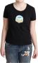 Moschino Zwart Bedrukt Katoenen T-shirt met Korte Mouwen Black Dames - Thumbnail 1