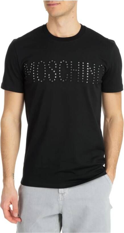 Moschino Eenvoudig en Elegant Logo Detail T-Shirt Black Heren