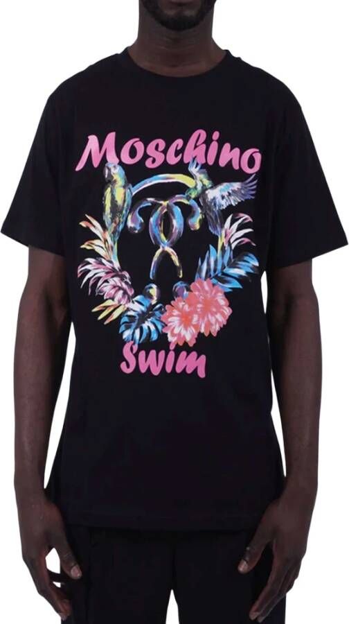 Moschino Logo-Print Katoenen T-shirt Black Heren