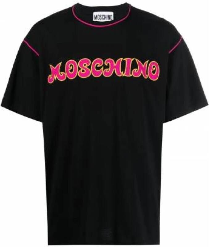 Moschino Organisch Katoenen Logo T-Shirt Black Heren