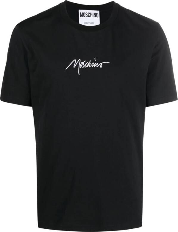 Moschino Stretch Katoenen Jersey T-Shirt Black Heren