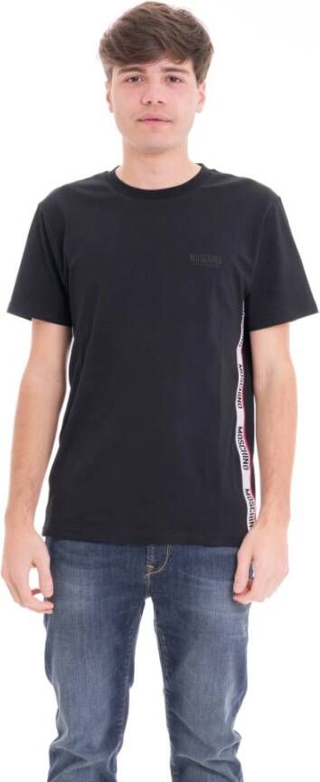 Moschino Zwart Bedrukt Kortemouwen T-shirt Black Heren