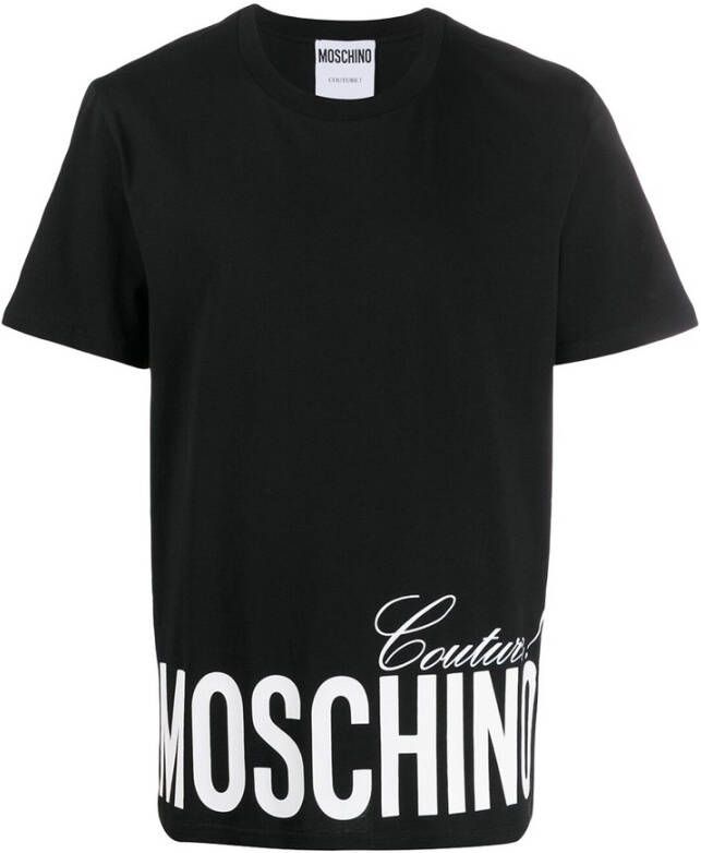 Moschino Logo Print T-Shirt Black Heren