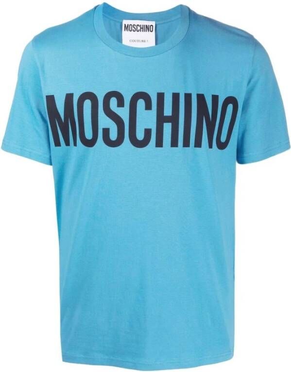 Moschino Blauwe T-shirts en Polos voor Heren Blue Heren