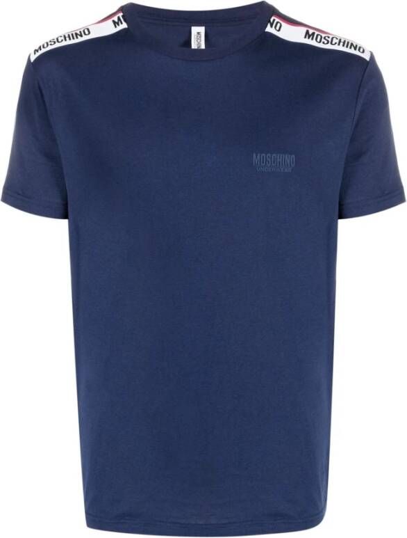 Moschino Stijlvol Heren T-shirt met Comfortabele Hak en Zool Blue Heren