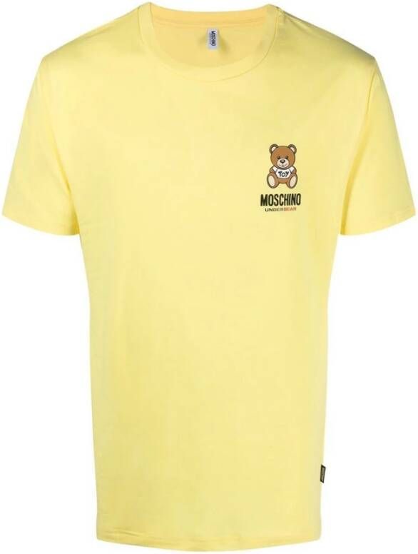 Moschino Gele Logo-Print T-shirt met Teddy Bear Motief Yellow