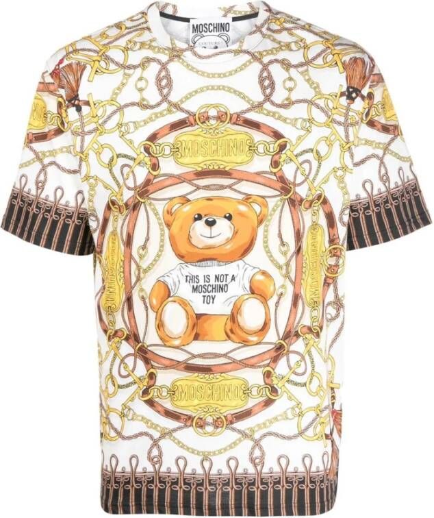 Moschino Gedrukt katoenen t-shirt Geel Heren