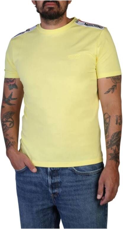 Moschino Heren T-shirt met korte mouwen in effen kleur Yellow Heren
