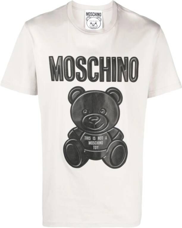 Moschino Leuk Teddy Bear Katoenen T-Shirt Gray Heren