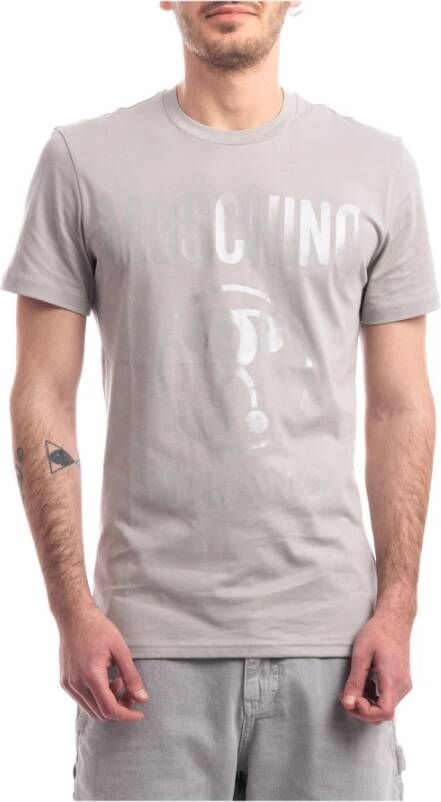 Moschino Biologisch katoenen Jersey T-shirt Gray Heren