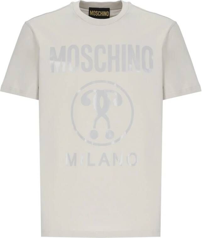 Moschino Grijze Katoenen T-shirt voor Heren met Couture Logo Gray Heren