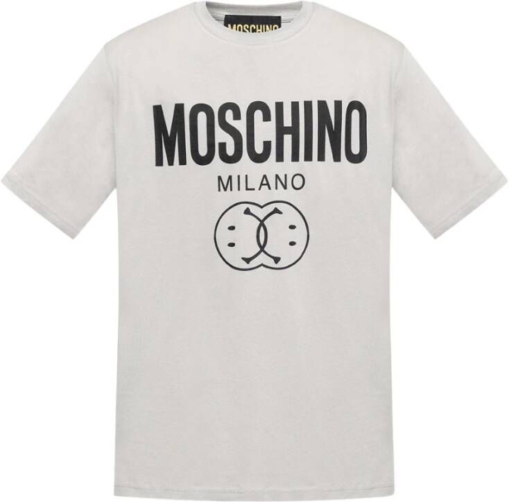 Moschino Double Smiley T-Shirt Grijs Gray Heren