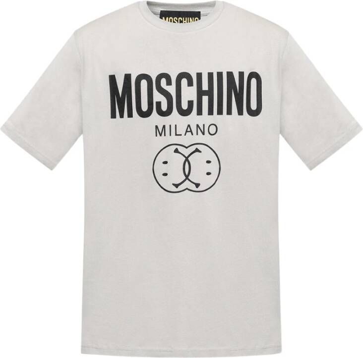 Moschino Double Smiley T-Shirt Grijs Gray Heren
