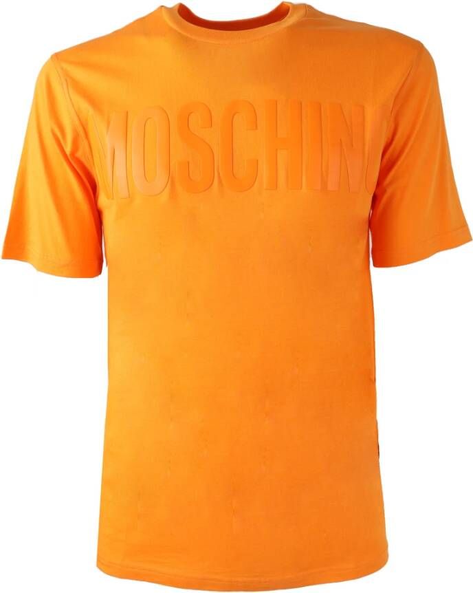 Moschino Stijlvol Heren T-Shirt met Uniek Design Orange Heren