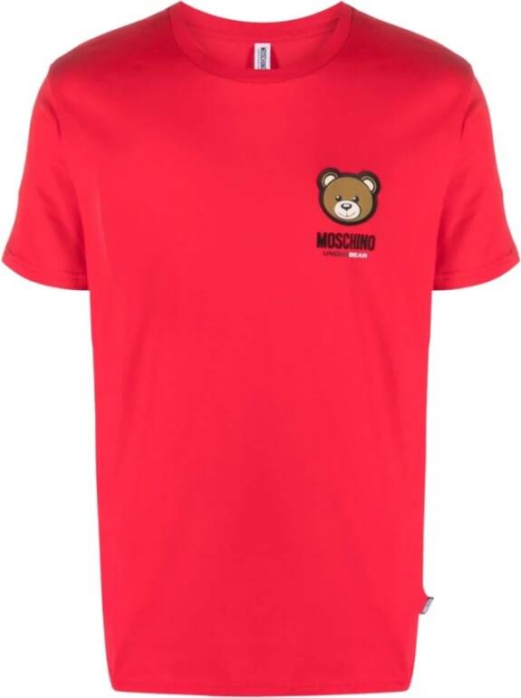 Moschino Leo Teddy-print T-shirt in Poppy Red Heren