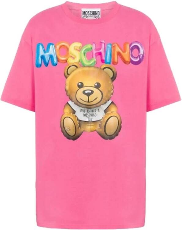 Moschino Stijlvolle katoenen T-shirt voor dames Pink Dames