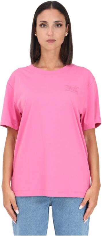 Moschino Roze Kortemouw T-Shirt voor Dames Pink Dames