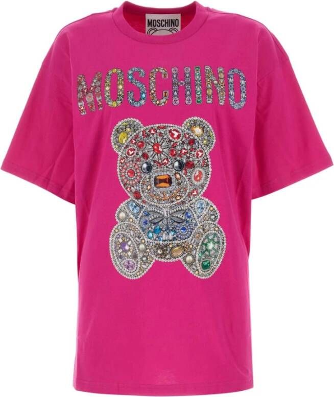 Moschino Fuchsia katoenen t-shirt Pink Dames
