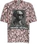 Moschino Roze Animalier Print Katoenen T-shirt voor Heren Pink Heren - Thumbnail 1