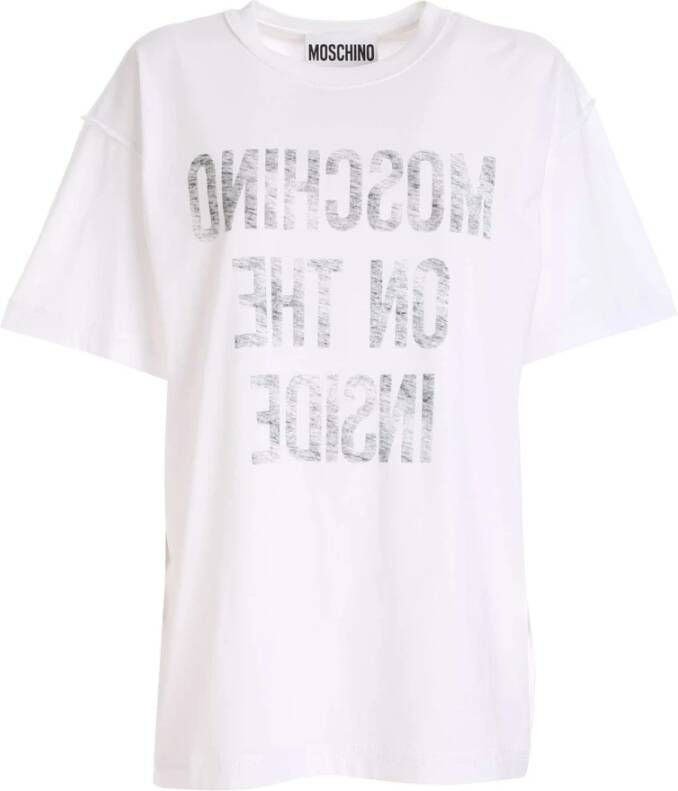 Moschino Wit Inside Out T-Shirt voor Vrouwen White Dames