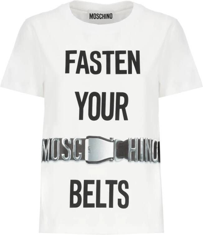 Moschino Fasten Your Belts Dames T-Shirt White Dames