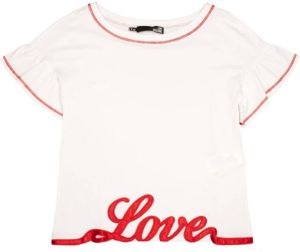 Love Moschino T-shirt met applicatie Wit