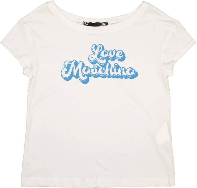 Love Moschino Witte T-Shirt Natuurlijk en Licht White Dames