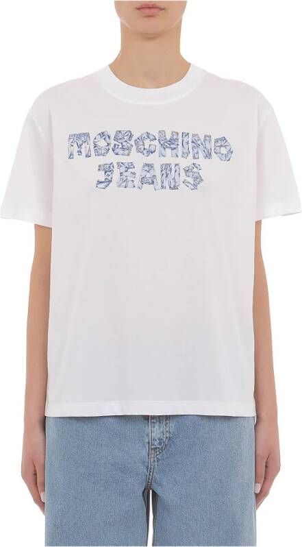 Moschino Jeans T-shirts en Polos Wit White Dames