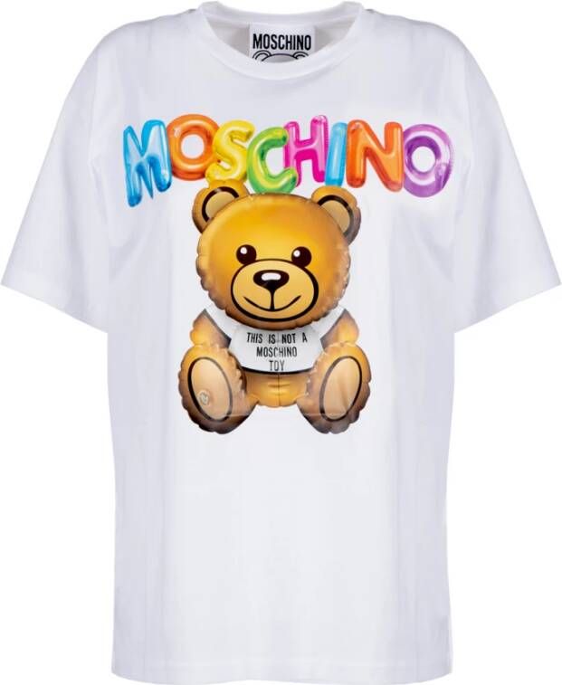 Moschino Oversize Opblaasbare Teddy T-Shirt White