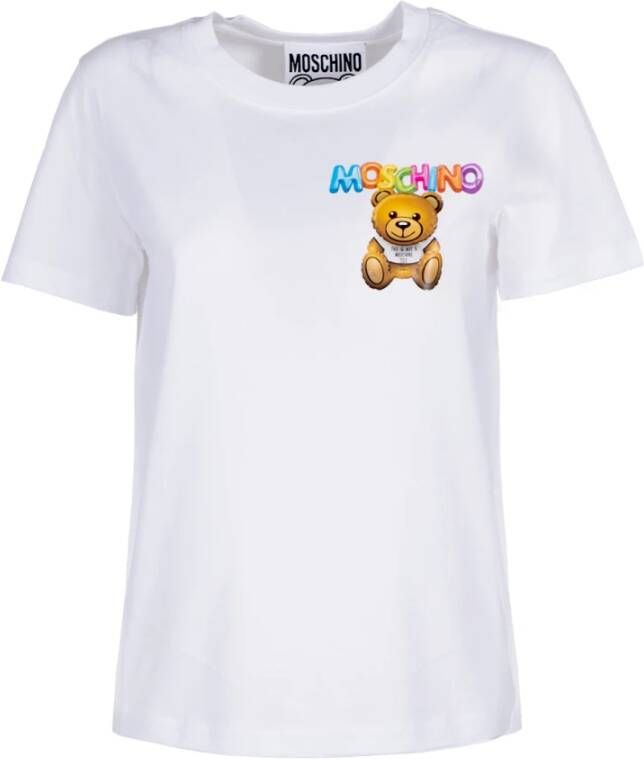 Moschino Opblaasbaar Teddy T-shirt White Dames