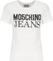 Moschino Witte Katoenen T-shirt met Logo Print White Dames - Thumbnail 1