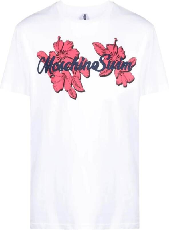 Moschino Witte T-shirt met Bloemenprint voor Heren White Heren
