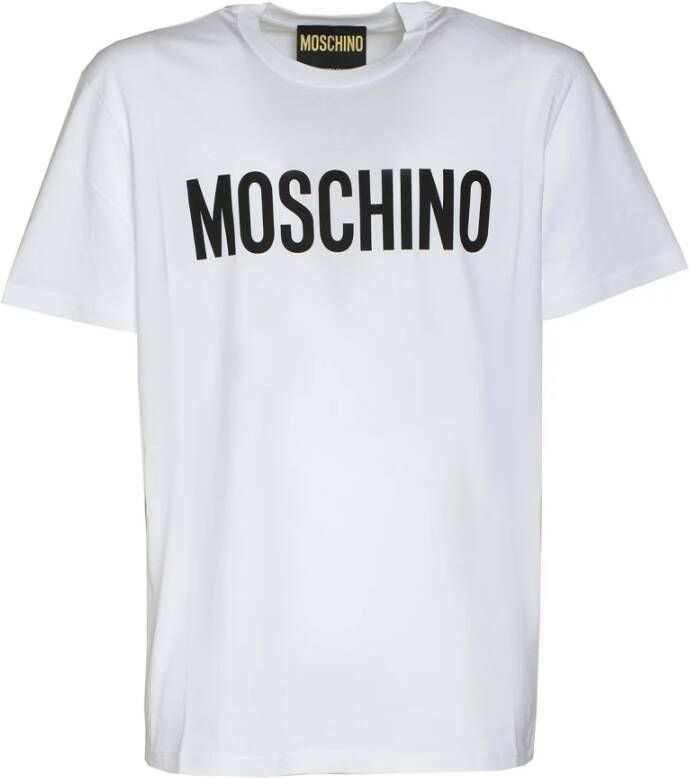 Moschino Iconisch Logo T-shirt in Wit White Heren