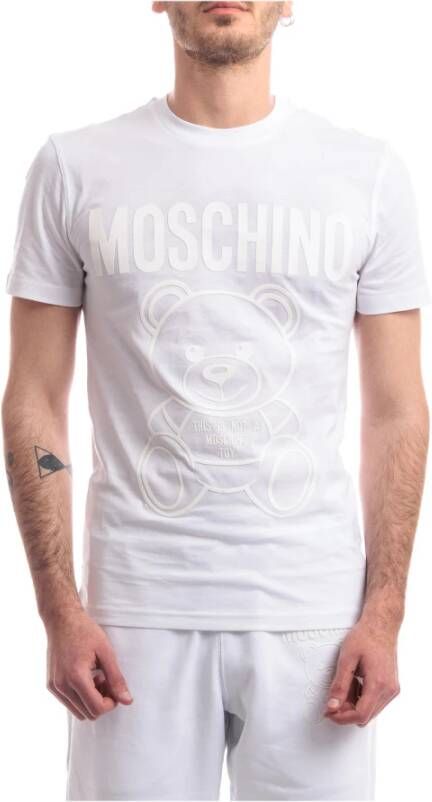 Moschino Biologisch katoenen Jersey T-shirt White Heren