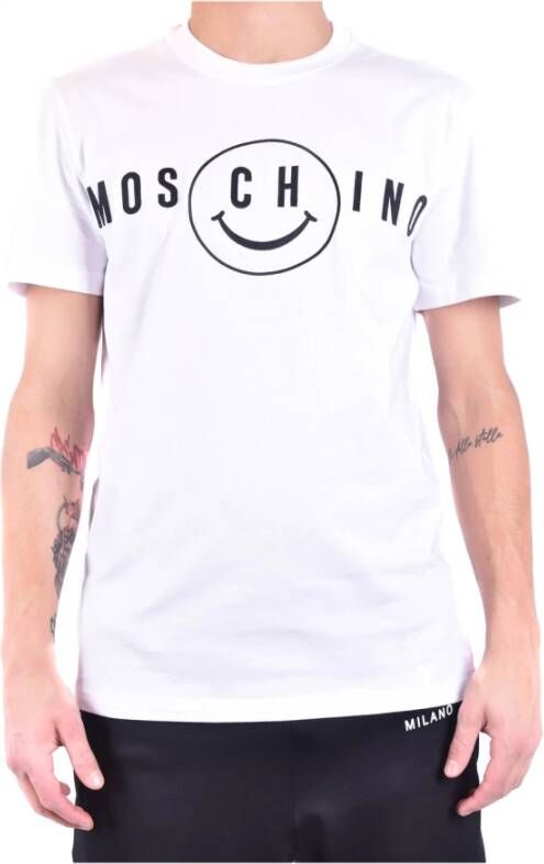 Moschino Stijlvolle katoenen T-shirts collectie White Heren