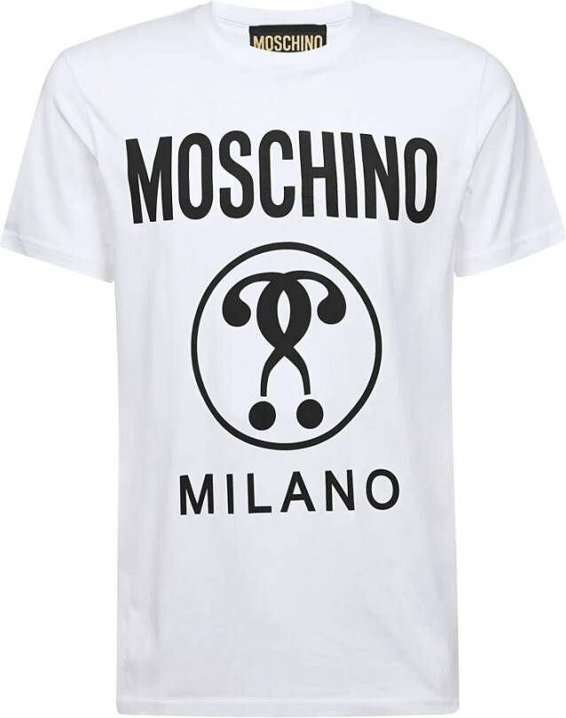 Moschino Witte katoenen T-shirt met logo voor heren Wit Heren